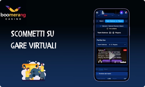 Scommesse sugli sport virtuali su Boomerang Bet